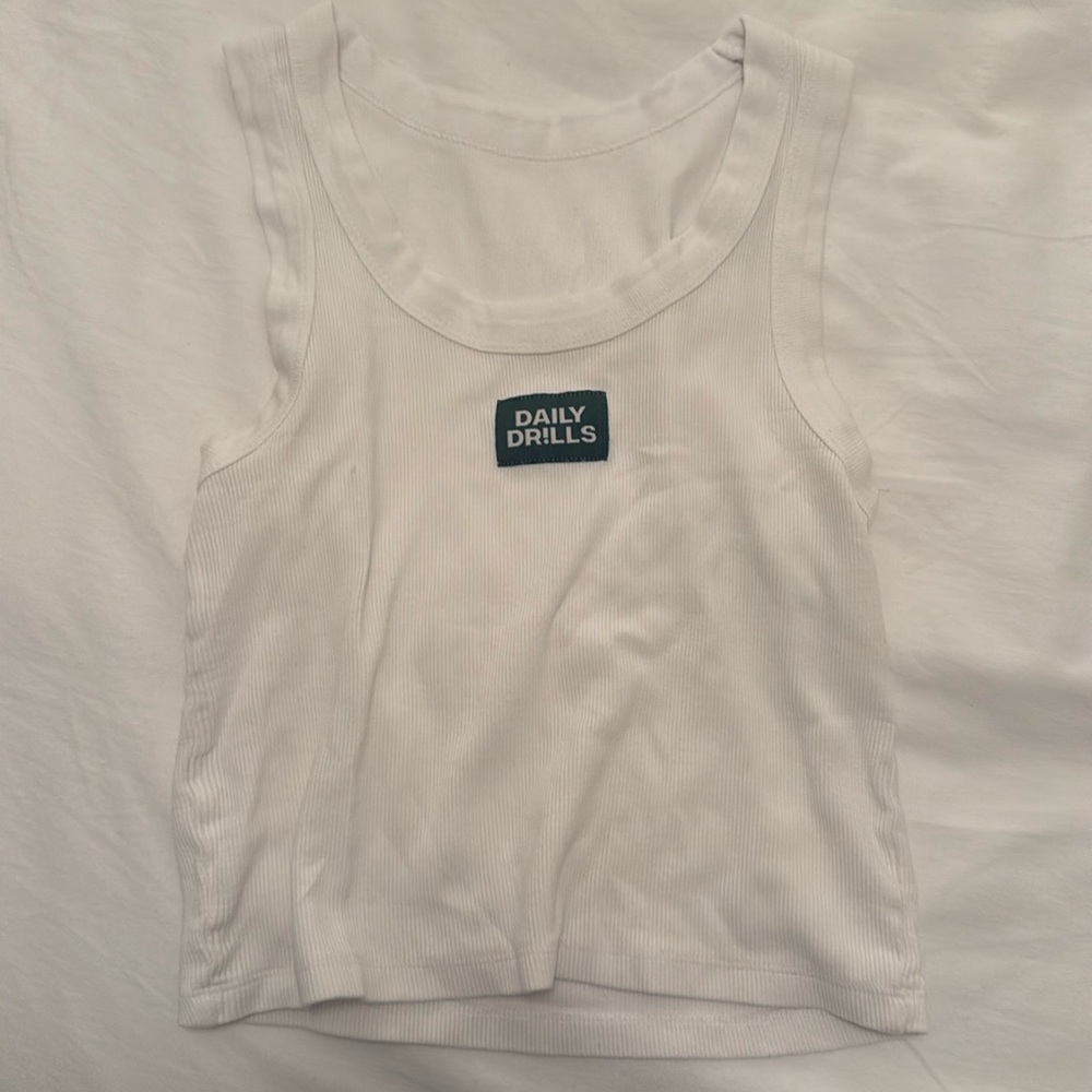 Daily drills white tank top